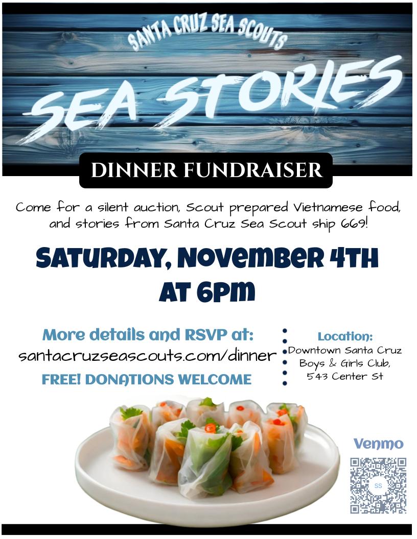 November 4th Dinner Sea Scouts Santa Cruz CA